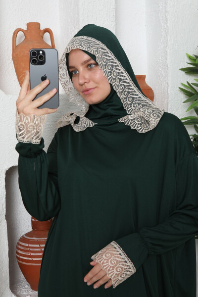 Women's Season Prayer Dress with Headscarf, Non-Sweat Prayer Outfit, Loose Ferace - 1