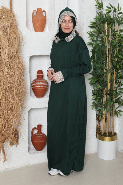 Women's Season Prayer Dress with Headscarf, Non-Sweat Prayer Outfit, Loose Ferace - 3