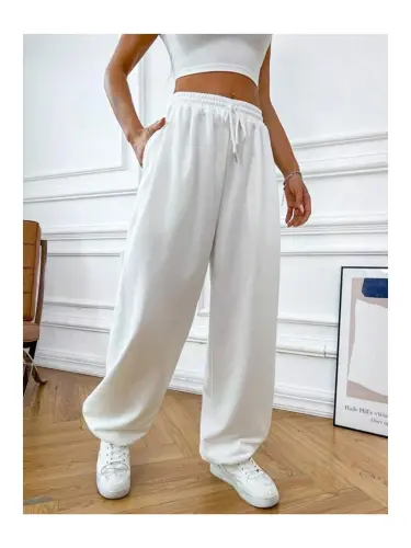 Women's Self Curling Loose Thin Tracksuit SPR24EA89-Ecru - LC WAIKIKI (1)