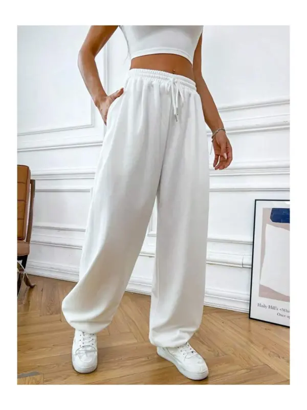 Women's Self Curling Loose Thin Tracksuit SPR24EA89-Ecru - 2