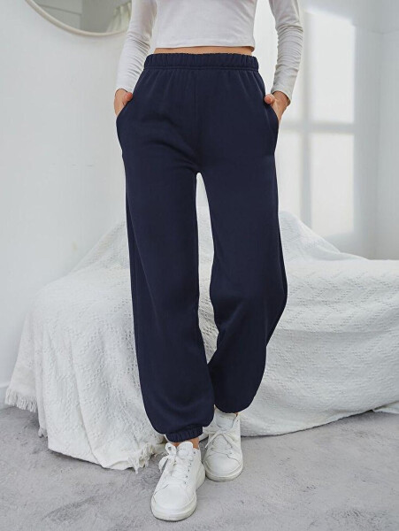 Women's Self-Folding Wide Leg Sweatpants SPR24EA89 - 3