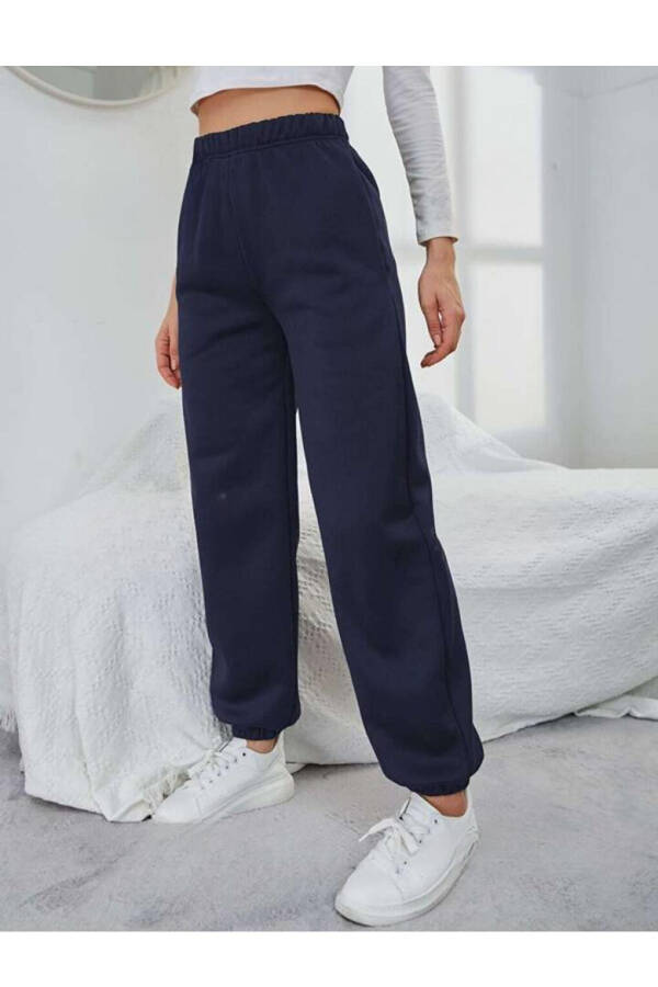 Women's Self-Folding Wide Leg Sweatpants SPR24EA89 - 4