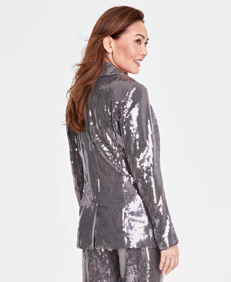 Women's Sequin Blazer, Regular & Petite, Created for Modazone Gunmetal - 2