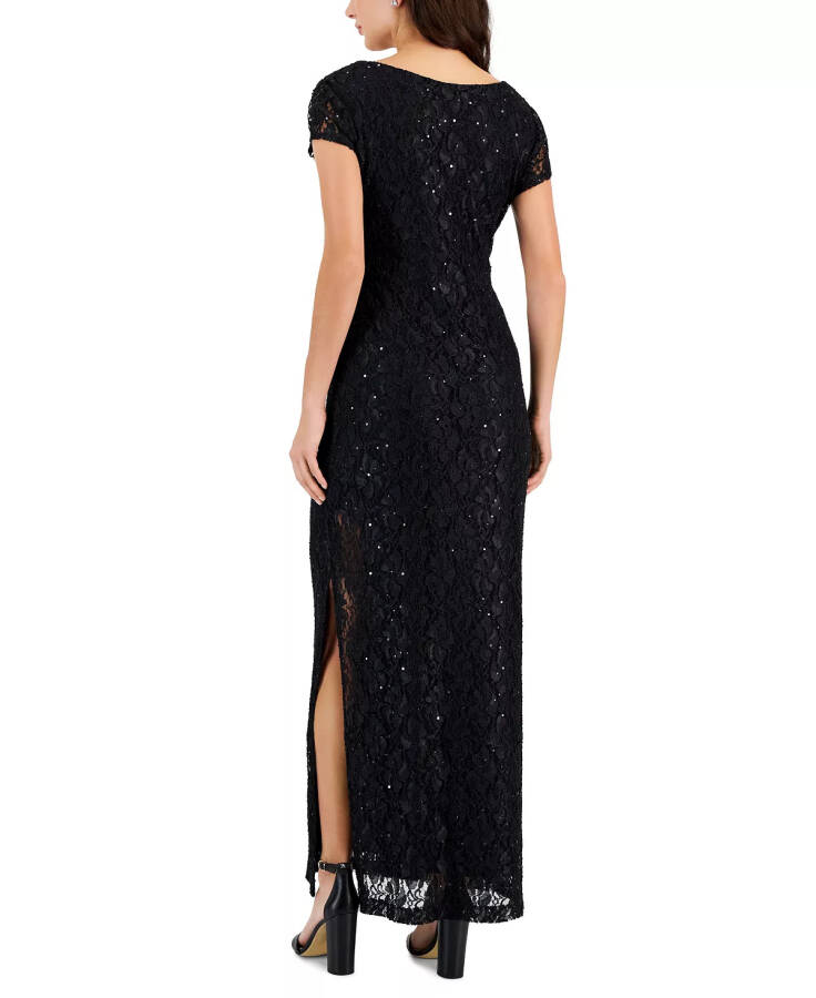 Women's Sequined-Lace Maxi Dress Black - 2