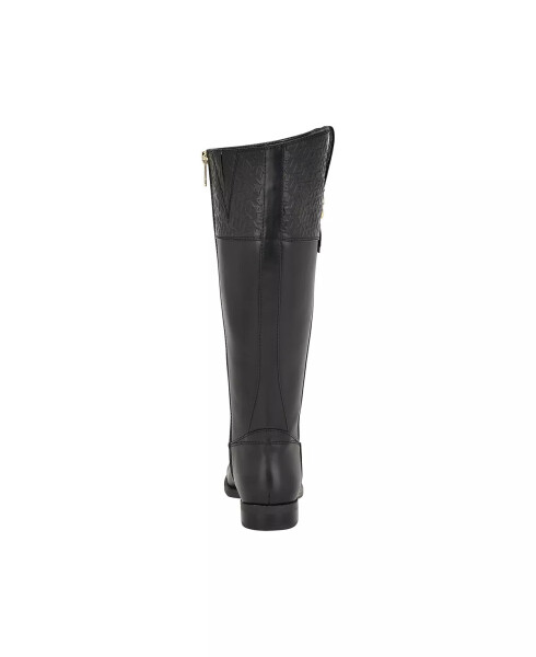 Women's Shano Wide Calf Riding Round Toe Boots Black - 3