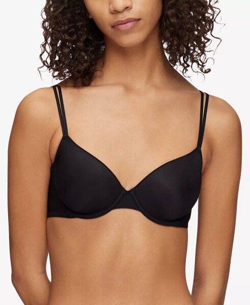 Women's Sheer Marquisette Lightly Lined Demi Bra QF6068 Black - 1