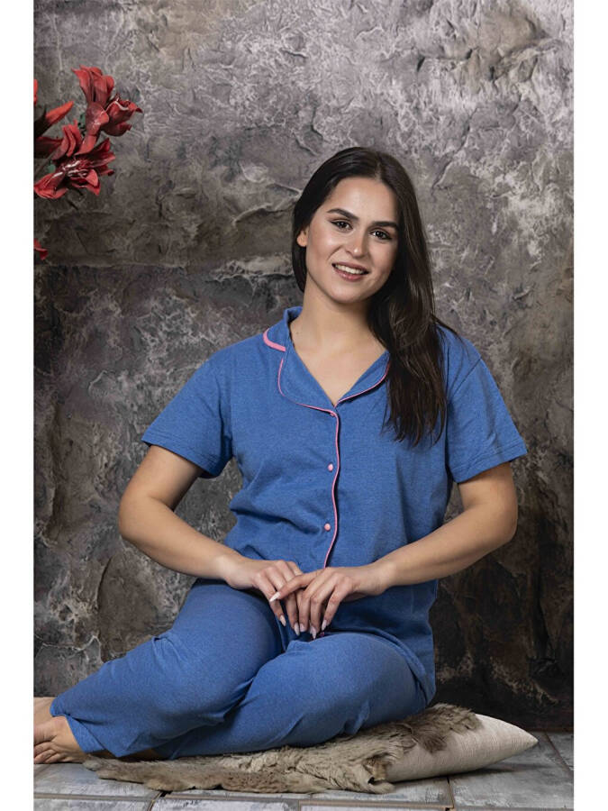 Women's Shirt Collar Pajama Set - 6