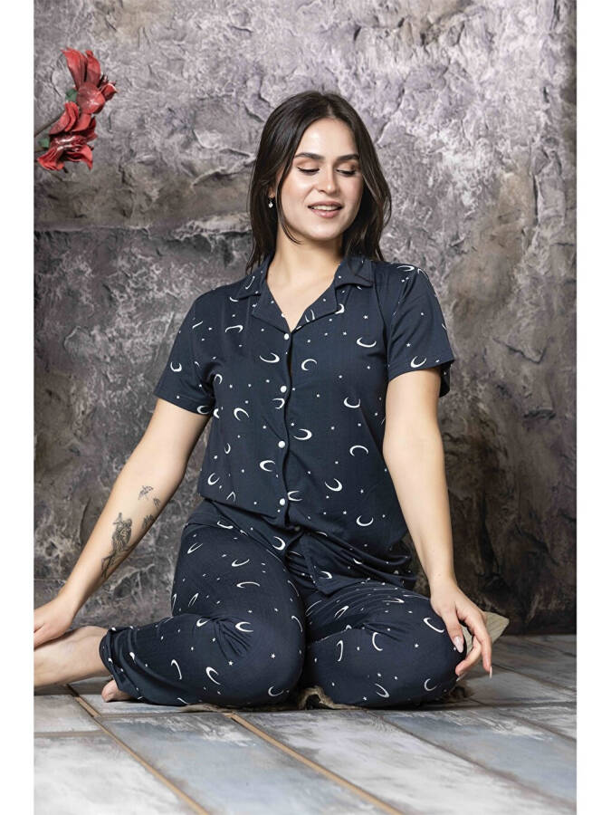 Women's Shirt Collar Pajama Set - 5