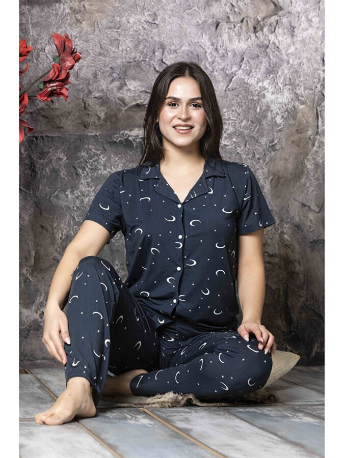 Women's Shirt Collar Pajama Set - 6