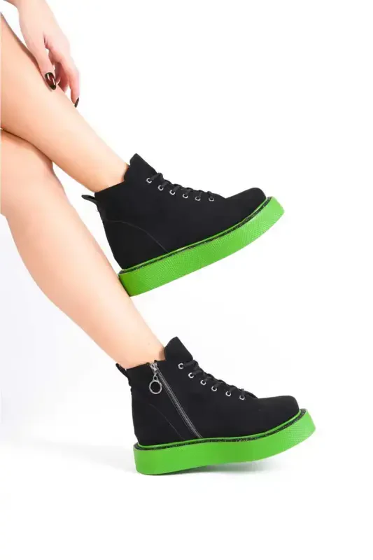 Women's Short Boot-Green . TAIM - 1