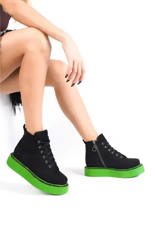 Women's Short Boot-Green . TAIM - 3