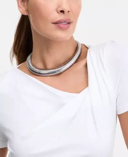 Women's Short Sleeve Asymmetric-Neck Top, Exclusively at Modazone - Bright Whi - 3