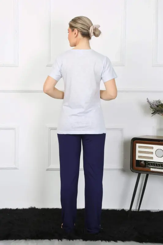 Women's Short Sleeve Cotton Pajama Set 4208 - 9