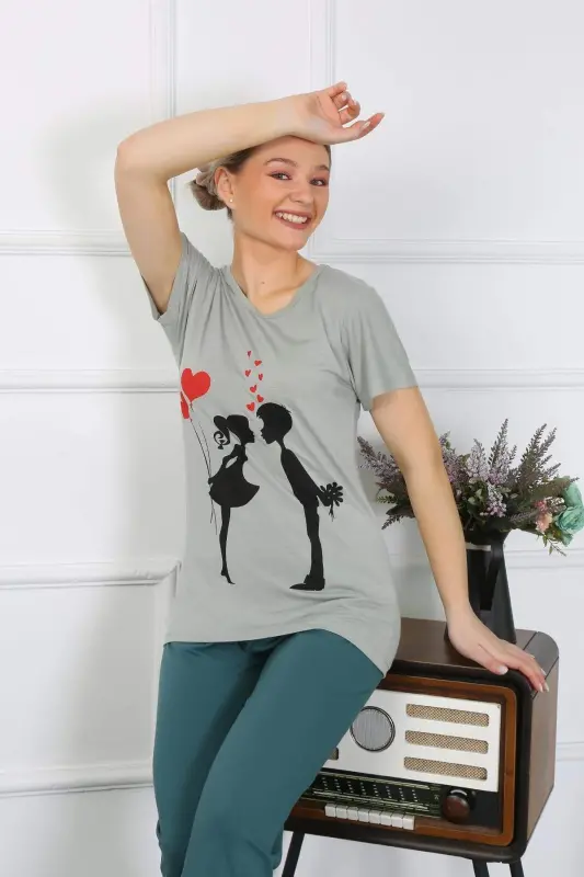 Women's Short-Sleeve Cotton Pajama Set 4210 - 1
