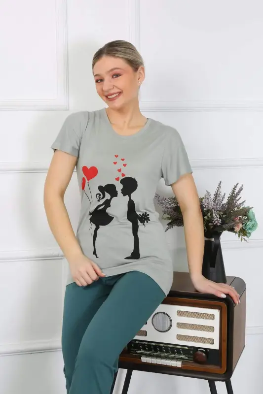 Women's Short-Sleeve Cotton Pajama Set 4210 - 3