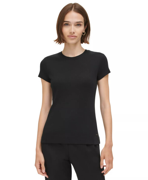 Women's Short Sleeve Cotton T-Shirt Black - 1