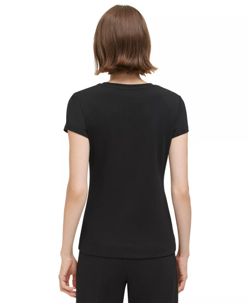 Women's Short Sleeve Cotton T-Shirt Black - 2