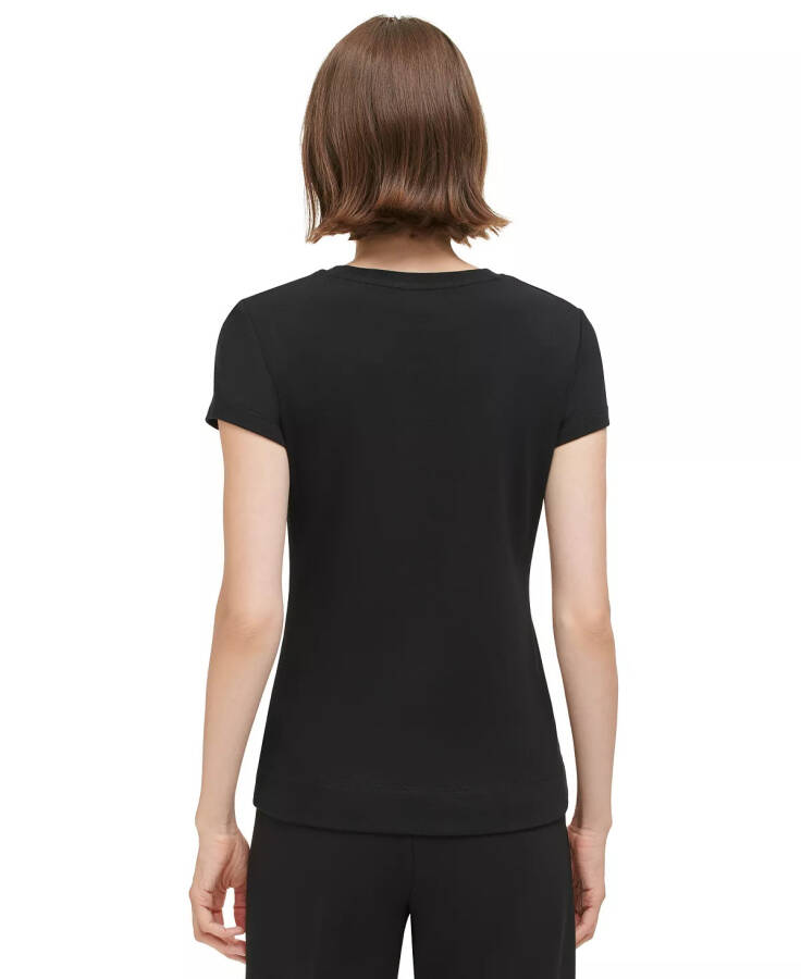 Women's Short Sleeve Cotton T-Shirt Black - 2