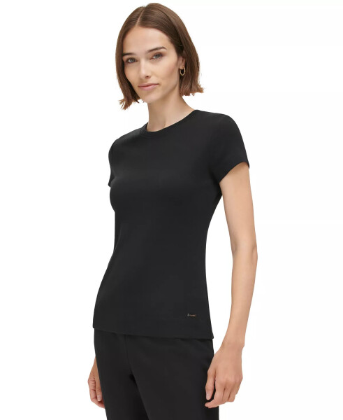 Women's Short Sleeve Cotton T-Shirt Black - 3