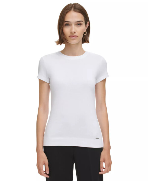 Women's Short Sleeve Cotton T-Shirt White - 1