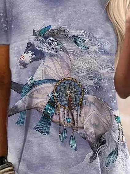 Women's Short Sleeve Crew Neck Oversized Supima Blouse - 2