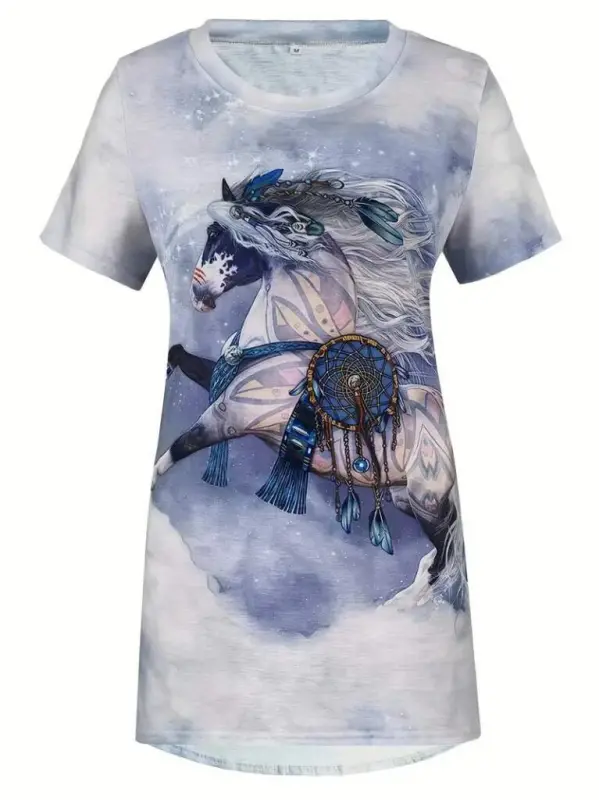 Women's Short Sleeve Crew Neck Oversized Supima Blouse - 4