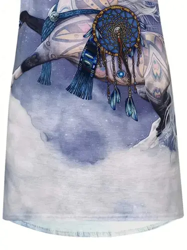 Women's Short Sleeve Crew Neck Oversized Supima Blouse - 5