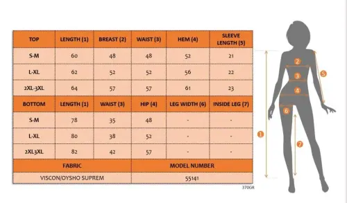 Women's Short Sleeve Crew Neck Viscose Blouse and Patterned Süprem Skirt Set - 7