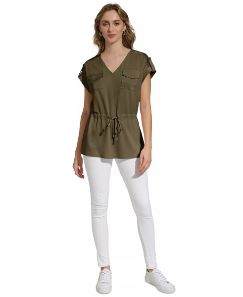 Women's Short-Sleeve Drawstring Top Caper - 6