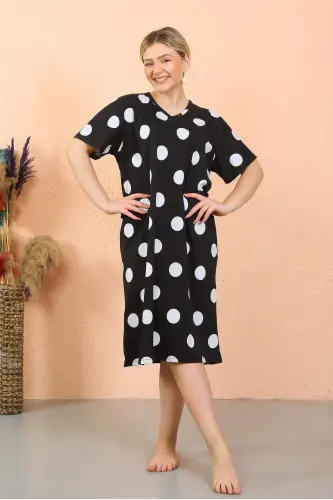 Women's Short Sleeve Knee-Length House Dress - Nightgown 93411 - 2