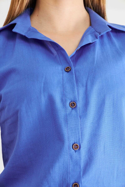 Women's Short Sleeve Linen Shirt ARM-24Y001038 - 3