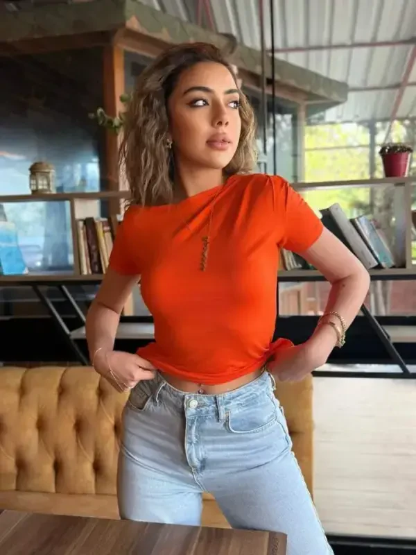 Women's Short Sleeve One Shoulder Ruffle Viscose Blouse - 2