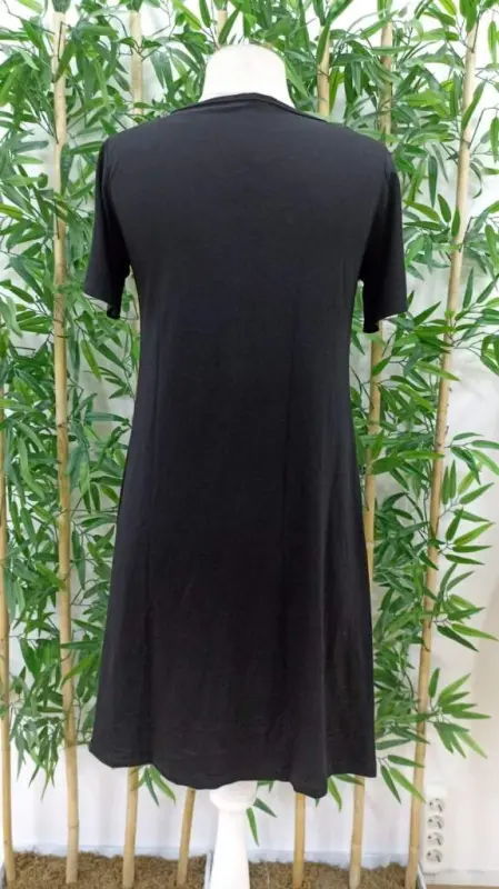 Women's Short Sleeve V-Neck Button-Down Viscose Dress - 7