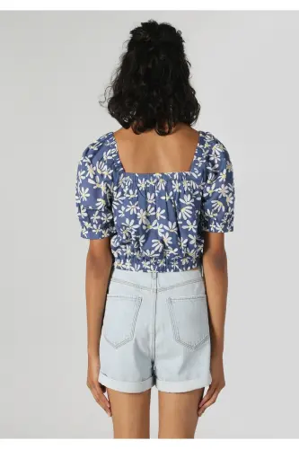 Women's short-sleeved, multi-colored, slim fit printed shirt - COLIN'S (1)
