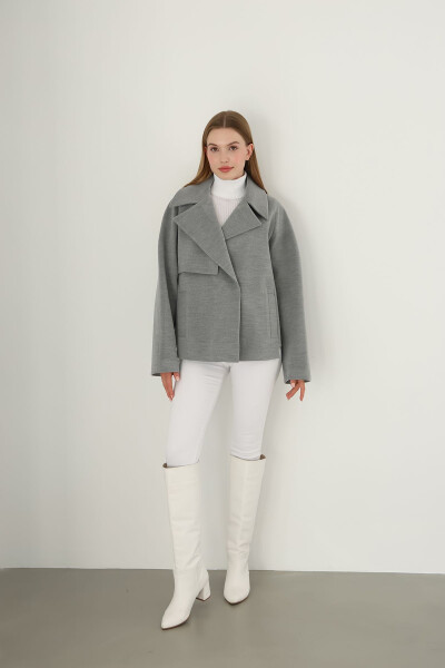 Women's Short Wrap Cashmere Coat - 1