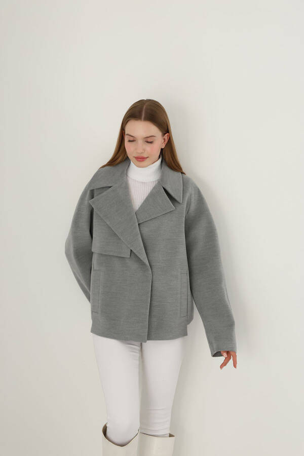 Women's Short Wrap Cashmere Coat - 3