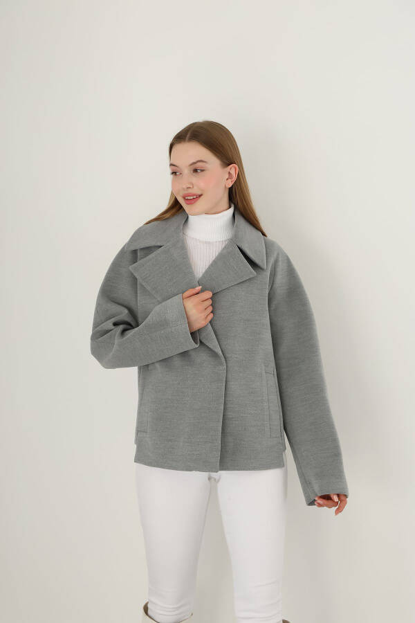 Women's Short Wrap Cashmere Coat - 4