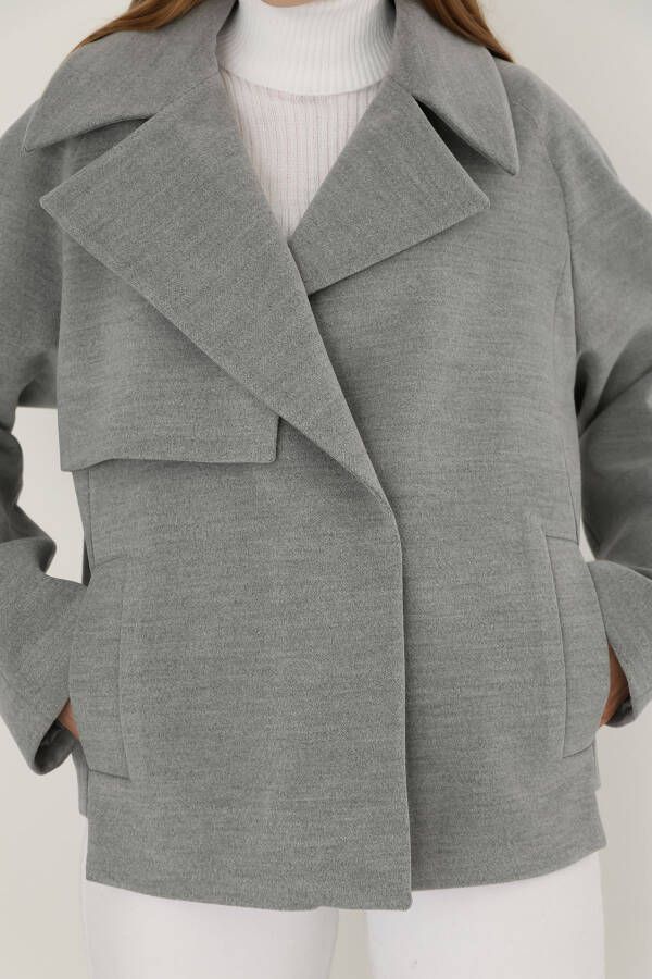 Women's Short Wrap Cashmere Coat - 6