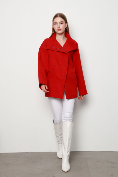 Women's Short Zippered Duffle Coat - 2