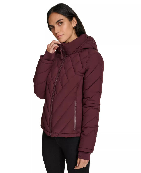 Womens Side-Panel Hooded Katlanabilir Dolgulu Mont, Modazone Bordeaux uchun Ishlab Chiqarilgan - 3