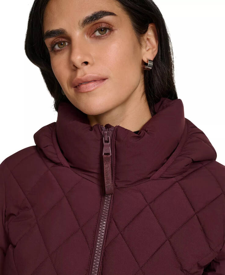 Womens Side-Panel Hooded Katlanabilir Dolgulu Mont, Modazone Bordeaux uchun Ishlab Chiqarilgan - 4