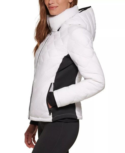 Womens Side-Panel Hooded Packable Puffer Coat, Created for Modazone White - 3