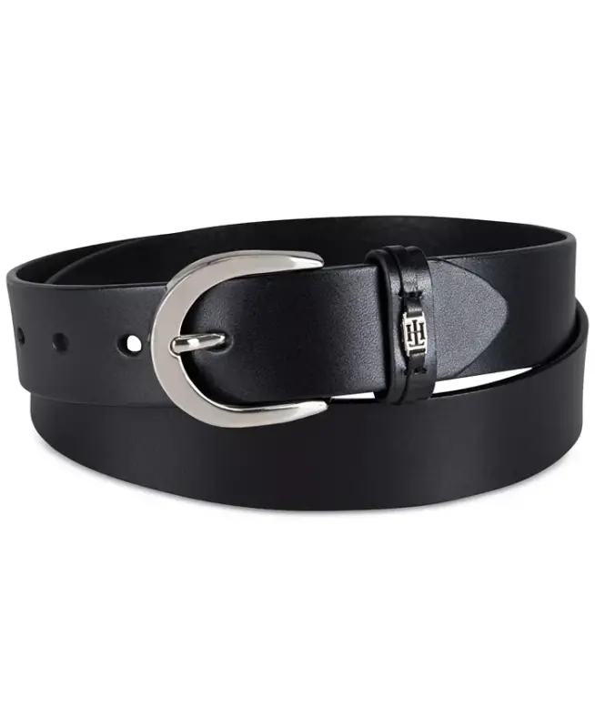 Women's Signature Leather Jean Belt-Black - 1