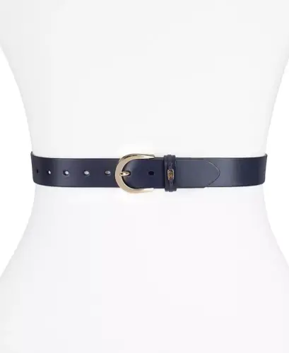 Women's Signature Leather Jean Belt-Navy Blue - 5