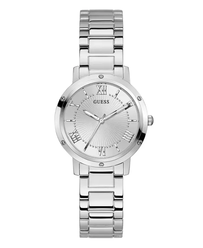 Women's Silver-Tone Stainless Steel Bracelet Watch, 34mm-Silver-tone - GUESS
