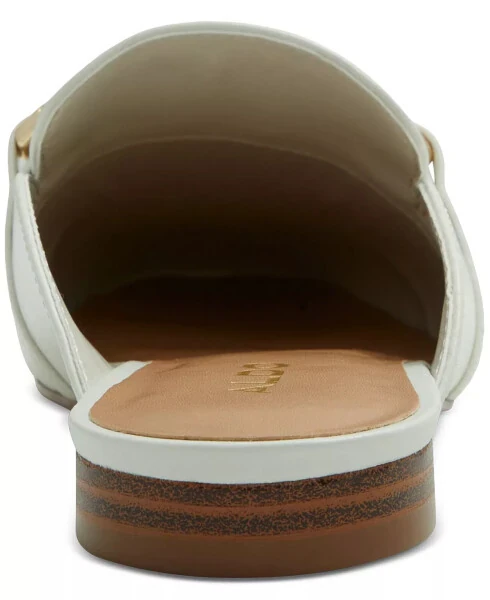 Women's Silvie Square Toe Slip On Mules-White - 3