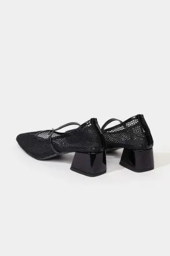 Women's Single Band High Platform Heel Sandals-Black - 3