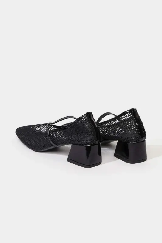 Women's Single Band High Platform Heel Sandals-Black - 3