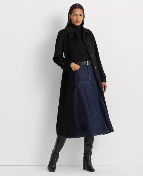 Women's Single-Breasted Belted Maxi Coat Black - 1