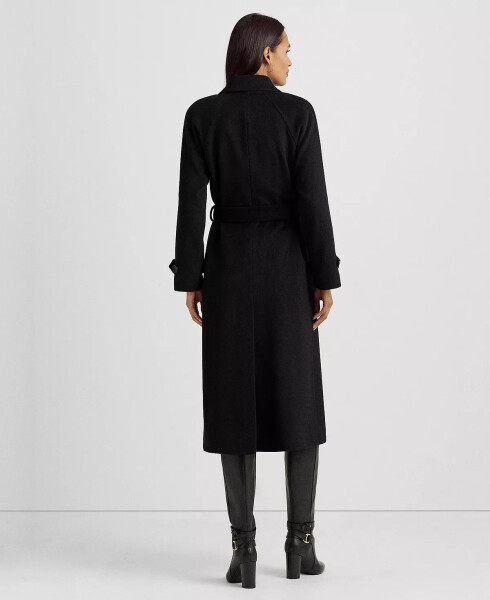 Women's Single-Breasted Belted Maxi Coat Black - 2